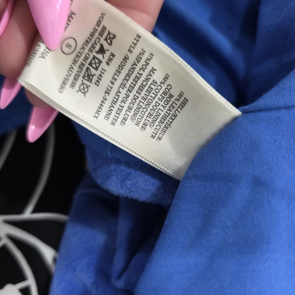 SL8 Jacket Womens Size Small Blue Leather Moto Asymmetrical Zip Biker Short - Picture 9 of 13